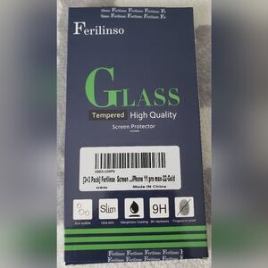 NEW Ferilinso Tempered Glass Screen Protector For IPhone 11 Pro Max 22 Gold